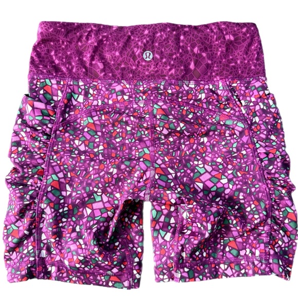 lululemon athletica Purple Biker Mosaic Bike Shorts 4 - Picture 3 of 3